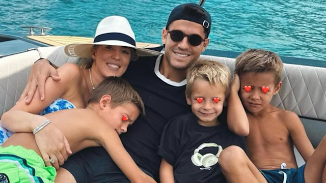 Alvaro Morata e Alice Campello sul lago di Como con i figli