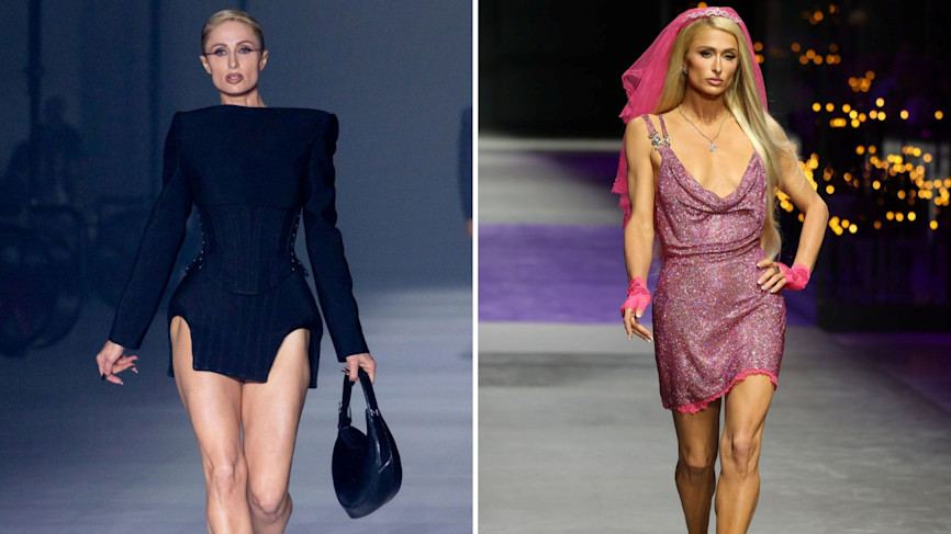 Paris Hilton in passerella per Mugler e Versace