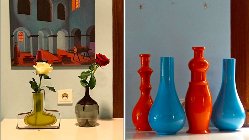 Pedro ALMODOVAR 2017- Pedro ALMODOVAR Jarrones naranja y azul, 2017