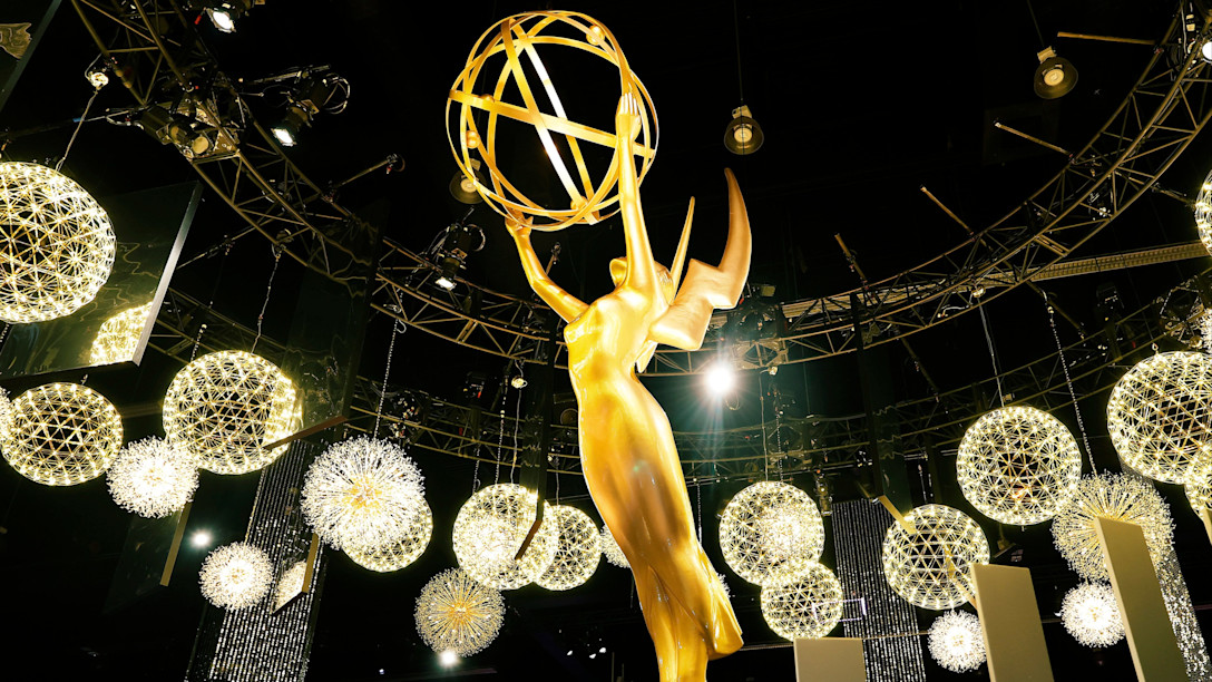 Un-immagine della statua degli Emmy durante la 77esima edizione dell-evento, il 14 settembre 2025